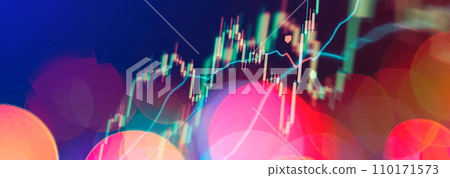 market investment trading. Financial chart with up trend line graph. Wealth management with risk diversification concept. 110171573