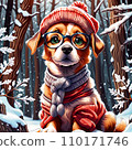 Art illustration of a cute dog. 110171746