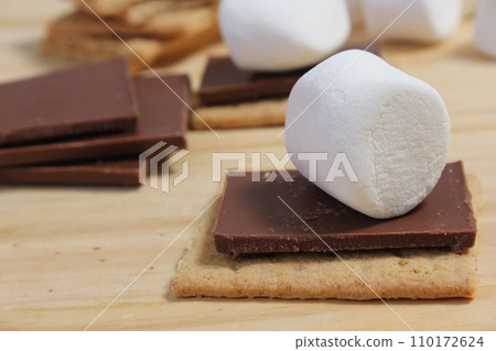 Smores. Marshmallow with Chocolate and Graham Crackers Smores. Marshmallow with Chocolate and Graham Crackers 110172624