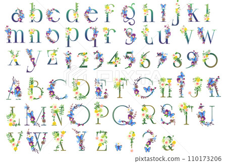 冷色花字（字母、數字） 110173206