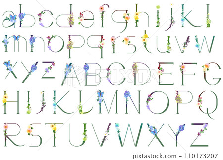 冷色細花字母（字母表） 110173207