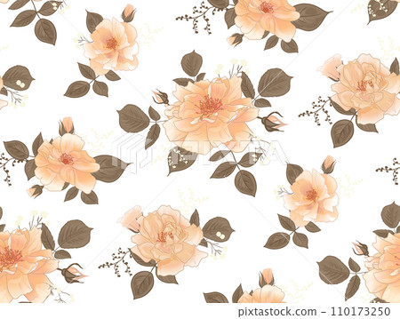 Seamless floral pattern for women with roses for surface design 110173250