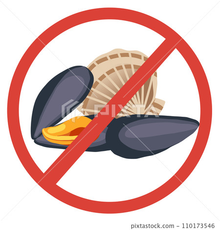 No shell. Food Allergy Icon. seafood Allergy Sensitivity No shell. Food Allergy Icon. seafood Allergy Sensitivity 110173546