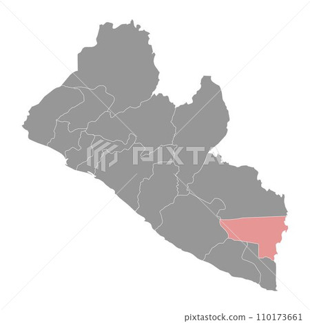 River Gee map, administrative division of Liberia. Vector illustration. 110173661