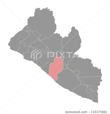 Rivercess map, administrative division of Liberia. Vector illustration. 110173662