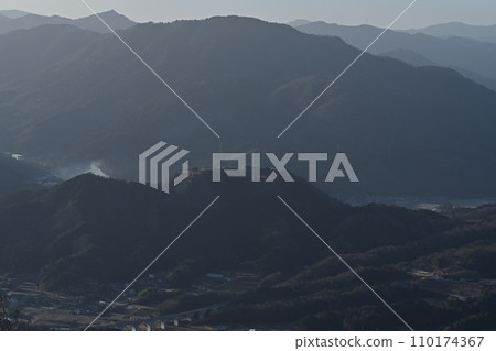 Takeda Castle ruins from Mt. Okurabe 110174367