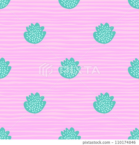 Fresh and trendy seamless design featuring succulents and floral elements. 110174846
