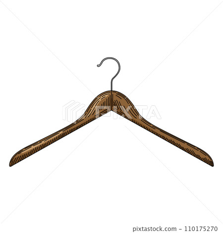 Elegant silhouette of a wooden coat hanger. 110175270