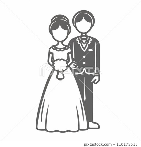 Icon of Bridal and Groom, vector design, Wedding Concept, Marriage 110175513