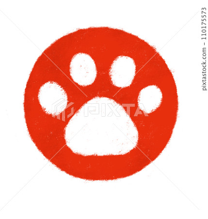 爪子圓圈郵票蠟筆觸摸 110175573