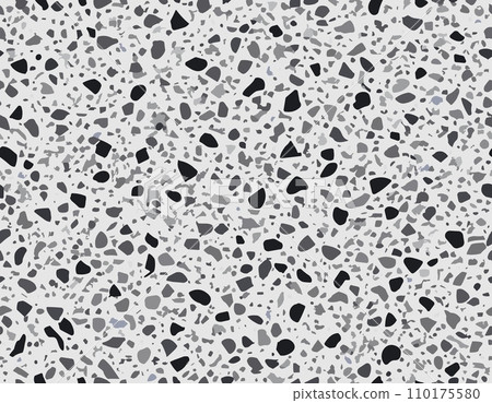 Black grey terrazo ceramic tile pattern or terrazzo mosaic background, vector marble stone floor texture. Terazzo or terazo mosaic pattern of marble stones, abstract geometric floor background Black grey terrazo ceramic tile pattern or terrazzo mosaic background, vector marble stone floor texture. Terazzo or terazo mosaic pattern of marble stones, abstract geometric floor background 110175580