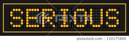 Orange color led banner in word serious on black background 110175800