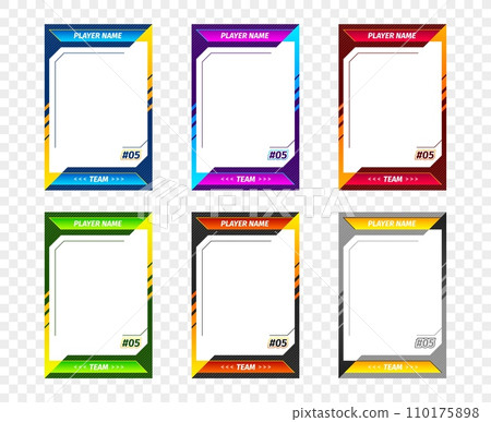 Sport game trading card template. Isolated 3d vector collectible cards featuring athletes, stats, and images. allow fans to trade, collect, and play games based on their favorite sports and players 110175898