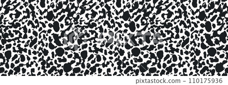 Animal fur texture surface. Seamless pattern with Dalmatian spots and cow prints. 110175936