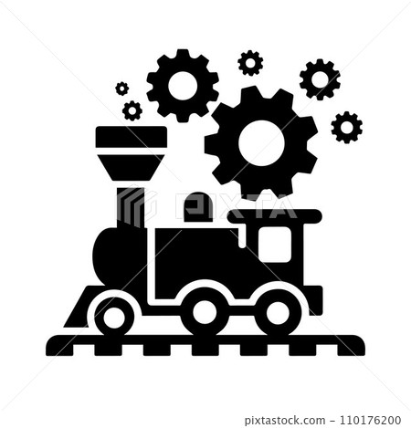 silhouette gears icons set black Vector illustration. silhouette gears icons set black Vector illustration. 110176200