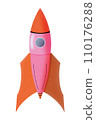 Fantastic cartoon-style rocket. 110176288