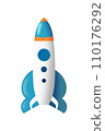Fantastic cartoon rocket illustration. 110176292