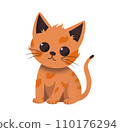 Cartoon red kitten. 110176294