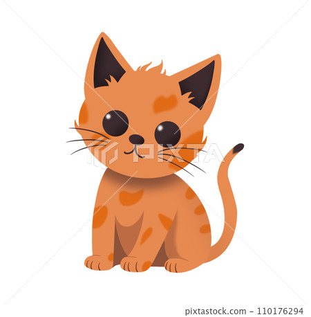 Cartoon red kitten. 110176294