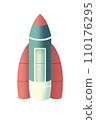 Futuristic cartoon rocket. 110176295