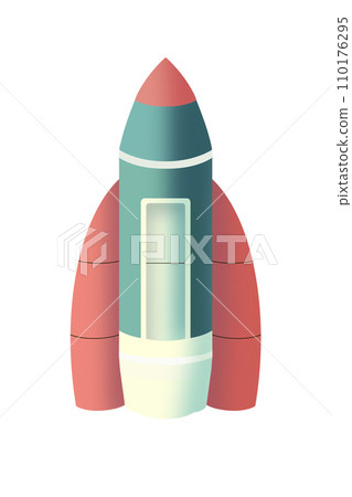 Futuristic cartoon rocket. 110176295