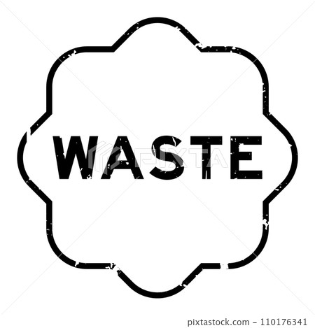 Grunge black waste word rubber seal stamp on white background 110176341