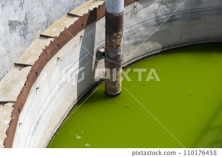 View to sewage treatment plant - water recycling. Waste management. View to sewage treatment plant - water recycling. Waste management. 110176458
