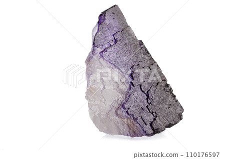 macro stone mineral fluorite on a white background macro stone mineral fluorite on a white background 110176597