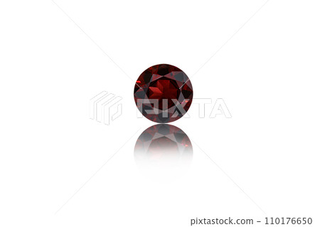 macro mineral stone cut Garnet on a white background 110176650