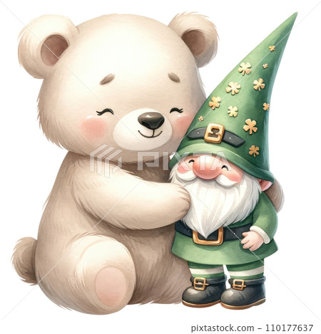 Teddy bear in a green jacket and a hat for St Patricks Day Teddy bear in a green jacket and a hat for St Patricks Day 110177637