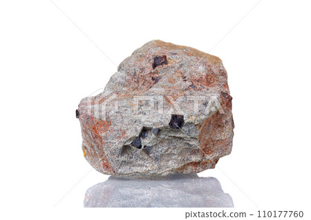 macro mineral stone Magnetite on a white background macro mineral stone Magnetite on a white background 110177760