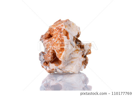 macro mineral stone Cerussite on a white background 110177769
