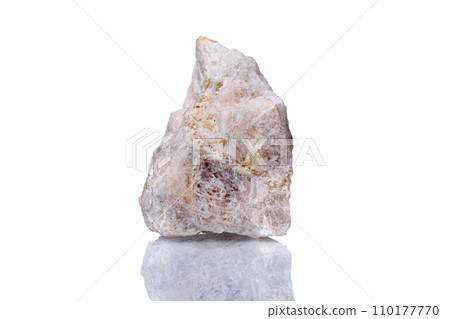 macro mineral stone Wollastonite on a white background macro mineral stone Wollastonite on a white background 110177770