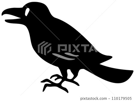 1隻烏鴉。等距圖。 110179505
