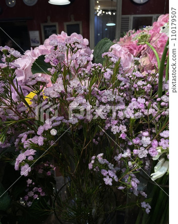 close up pink bouquet of flowers 110179507