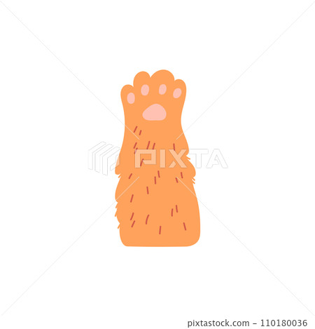 Cat paw open palm raised up greeting gesture vector illustration Cat paw open palm raised up greeting gesture vector illustration 110180036