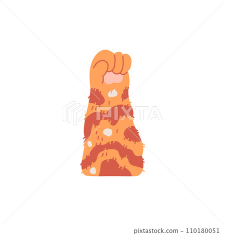 Animal paw, palm clenched, vector illustration on white, cartoon style Animal paw, palm clenched, vector illustration on white, cartoon style 110180051