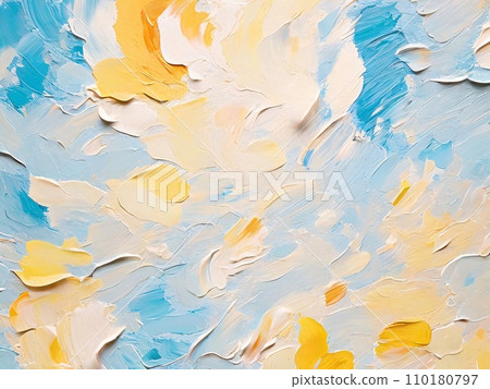 Modern impressionism technique. Wall poster print template. Abstract painting art. Hand drawn by dry brush of paint background texture. Oil painting style. Artistic pattern. 110180797