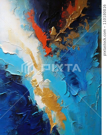 Modern impressionism technique. Wall poster print template. Abstract painting art. Hand drawn by dry brush of paint background texture. Oil painting style. Artistic pattern. 110180816
