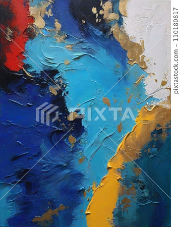 Modern impressionism technique. Wall poster print template. Abstract painting art. Hand drawn by dry brush of paint background texture. Oil painting style. Artistic pattern. 110180817