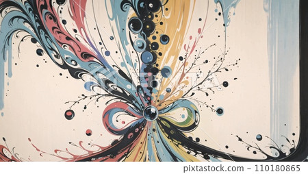 Abstract colorful watercolour painting on canvas texture. Hand-drawn brush stroke, oil painting background. Modern Art Oil Paintings. Abstract modern art 110180865