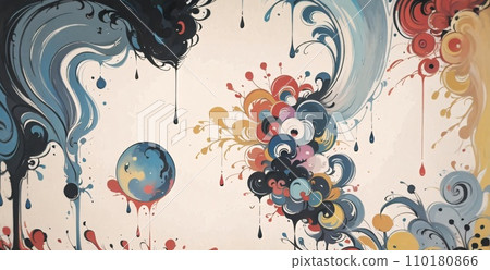 Abstract colorful watercolour painting on canvas texture. Hand-drawn brush stroke, oil painting background. Modern Art Oil Paintings. Abstract modern art 110180866