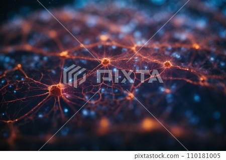 A neuron net inside of brain, shimmering with a vibrant rainbow of colors A neuron net inside of brain, shimmering with a vibrant rainbow of colors 110181005