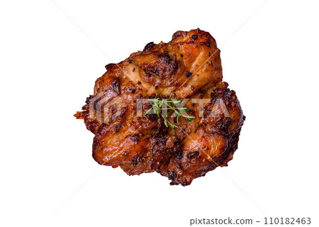 Delicious baked chicken meat with salt, spices and herbs 110182463