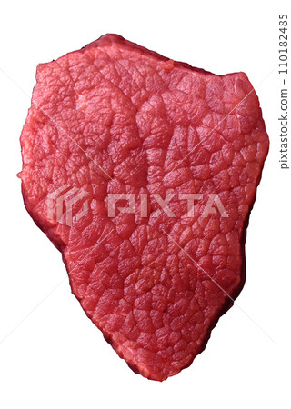 Juicy fresh raw beef meat with salt, spices and herbs 110182485