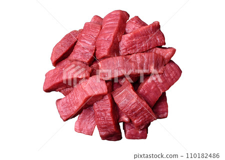 Juicy fresh raw beef meat with salt, spices and herbs Juicy fresh raw beef meat with salt, spices and herbs 110182486
