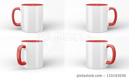 11oz two-tone mugs on isolated background. 110183036