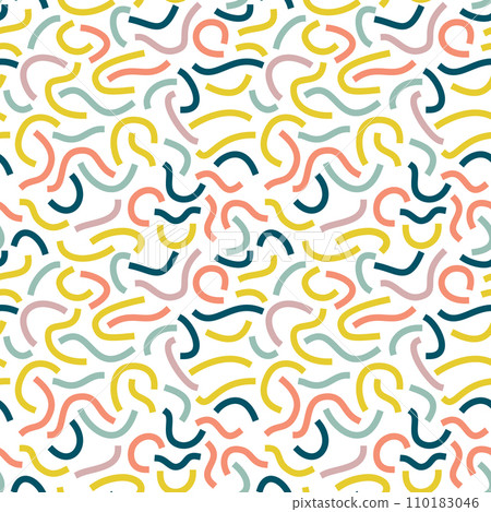 Black curved lines isolated on white background. Bold Squiggles. 110183046