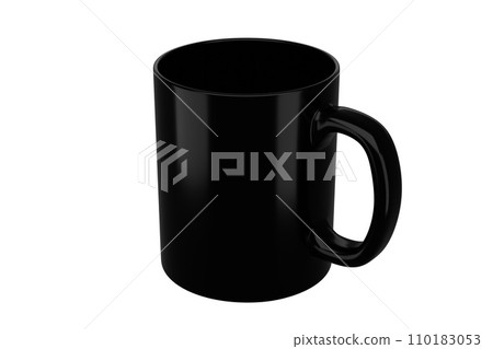 11oz black mug on isolated background. 11oz black mug on isolated background. 110183053