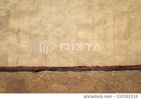 abstract landscape - background of buckskin amate bark paper handmade created in Mexico 110183318